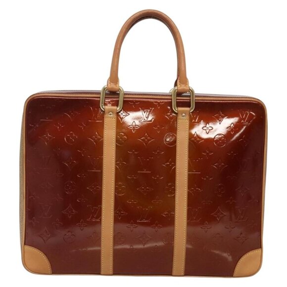 LOUIS VUITTON Monogram Vernis Van Damme Hand Bag Bronze M91125 LV Auth 134518 - Picture 3 of 16
